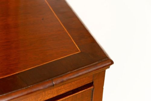 GEORGIAN MAHOGANY CHEST OF DRAWERS WITH STRING BANDING ORIGINAL HANDLES - ADDITIONAL PHOTO 7