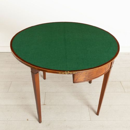 GEORGIAN DEMI LUNE MAHOGANY GAMES TABLE C1800 - ADDITIONAL PHOTO 1