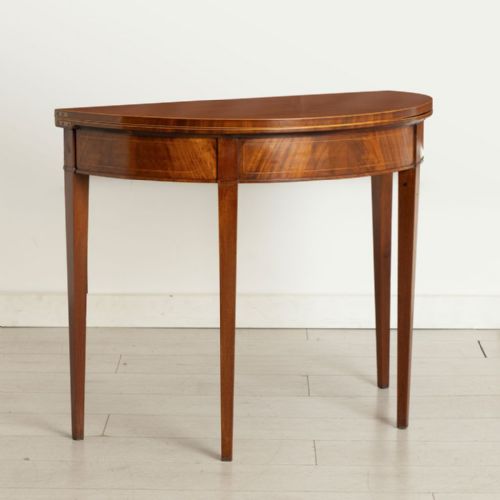 GEORGIAN DEMI LUNE MAHOGANY GAMES TABLE C1800 - ADDITIONAL PHOTO 3