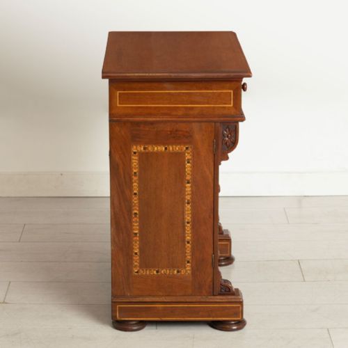 ANTIQUE MAHOGANY COLLECTOR'S CABINET WITH BOXWOOD INLAY C1890 - ADDITIONAL PHOTO 1