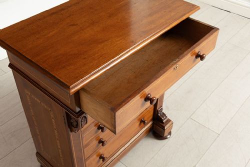 ANTIQUE MAHOGANY COLLECTOR'S CABINET WITH BOXWOOD INLAY C1890 - ADDITIONAL PHOTO 2