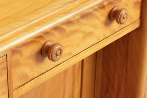 VICTORIAN KNEEHOLE DESK IN SATIN BIRCH C1860 - ADDITIONAL PHOTO 2