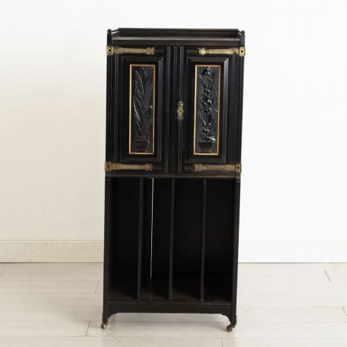 AESTHETIC MOVEMENT MUSICIAN'S CABINET BY HENRY OGDEN SON MANCHESTER C1880 - ADDITIONAL PHOTO 1