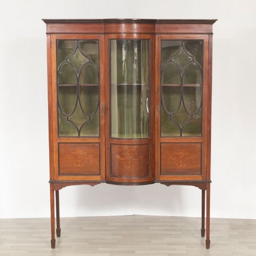 EDWARDIAN MAHOGANY CHINA CABINET
