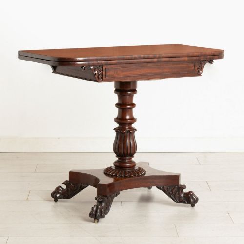 LATE GEORGIAN CARD TABLE IN MAHOGANY C1800