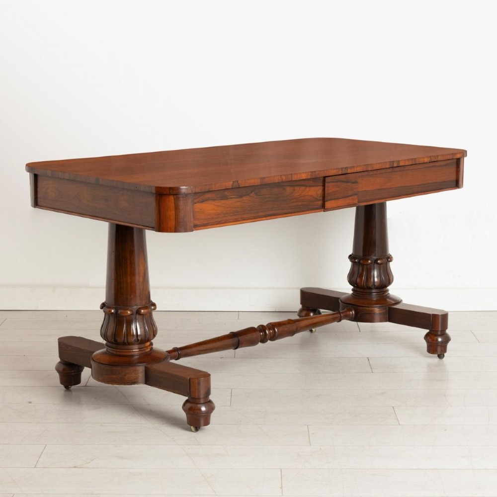 Antique William IV Oak Lined Rosewood Library Table c.1830