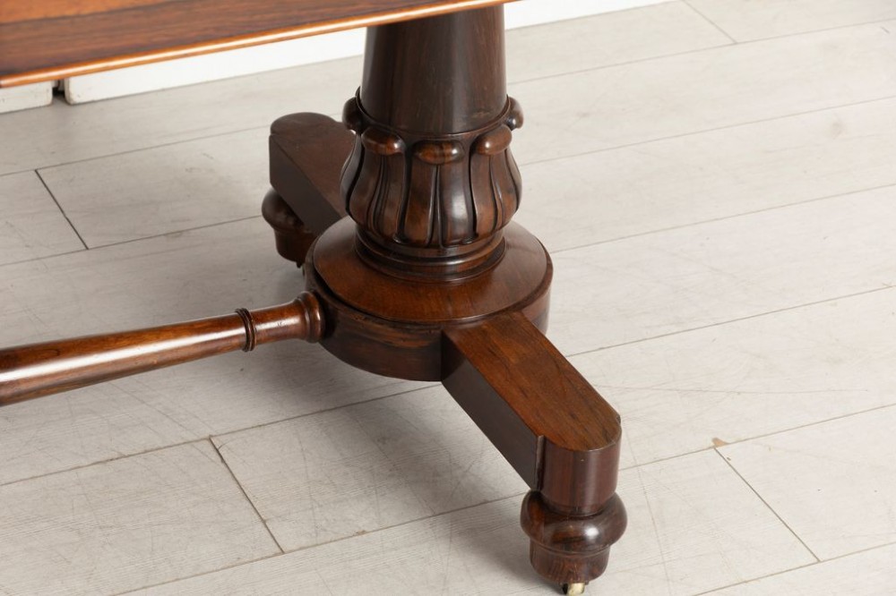 Antique William IV Oak Lined Rosewood Library Table c.1830 View III
