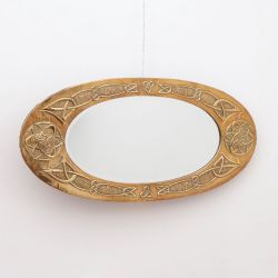 HAND WORKED BRASS ARTS CRAFTS MIRROR C1910