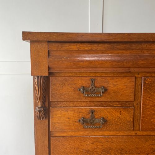 C1900 OAK CHEST OF DRAWERS - ADDITIONAL PHOTO 1
