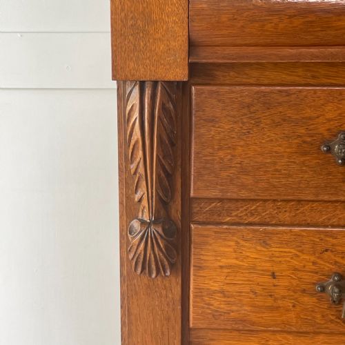 C1900 OAK CHEST OF DRAWERS - ADDITIONAL PHOTO 4