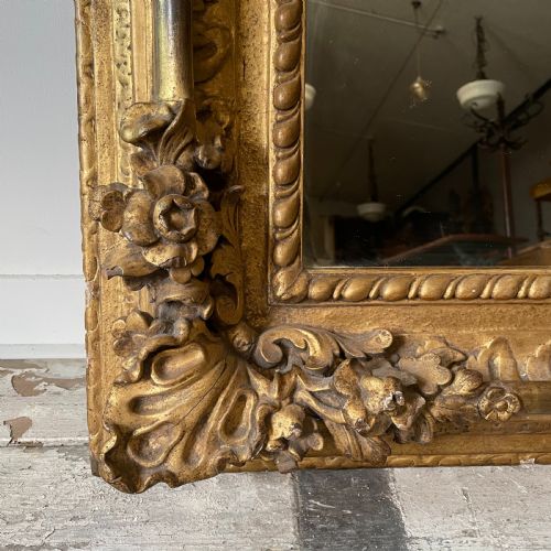 EARLY 19TH C CARVED WOOD GILT MIRROR - ADDITIONAL PHOTO 2
