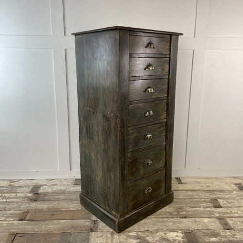VICTORIAN PAINTED MAHOGANY BANK OF DRAWERS - ADDITIONAL PHOTO 2