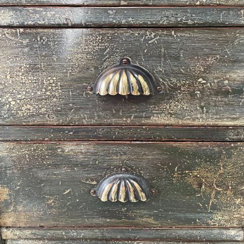 VICTORIAN PAINTED MAHOGANY BANK OF DRAWERS - ADDITIONAL PHOTO 3