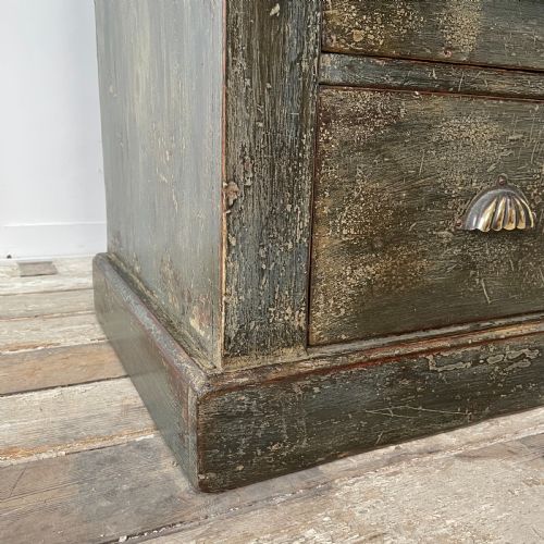 VICTORIAN PAINTED MAHOGANY BANK OF DRAWERS - ADDITIONAL PHOTO 6
