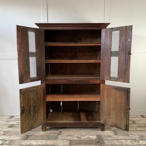 LATE 18TH C PAINTED PINE FOOD CUPBOARD - ADDITIONAL PHOTO 1