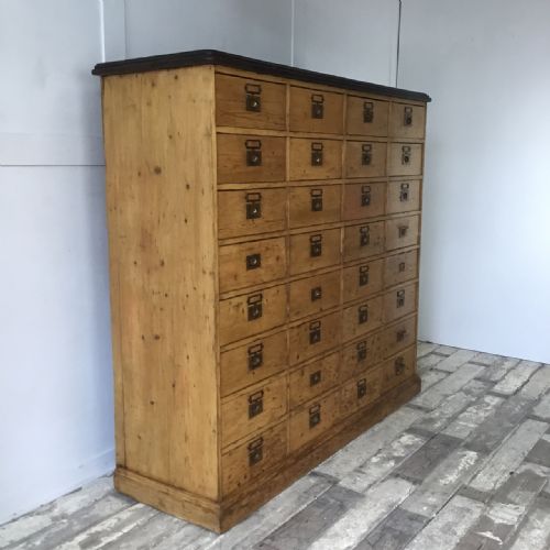 VICTORIAN PINE BANK OF DRAWERS - ADDITIONAL PHOTO 1