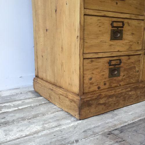 VICTORIAN PINE BANK OF DRAWERS - ADDITIONAL PHOTO 2
