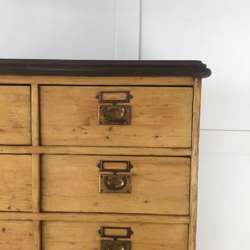 VICTORIAN PINE BANK OF DRAWERS - ADDITIONAL PHOTO 5