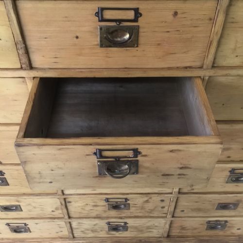 VICTORIAN PINE BANK OF DRAWERS - ADDITIONAL PHOTO 6