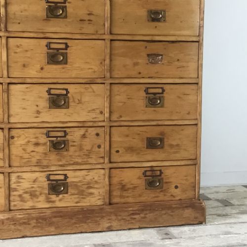 VICTORIAN PINE BANK OF DRAWERS - ADDITIONAL PHOTO 7