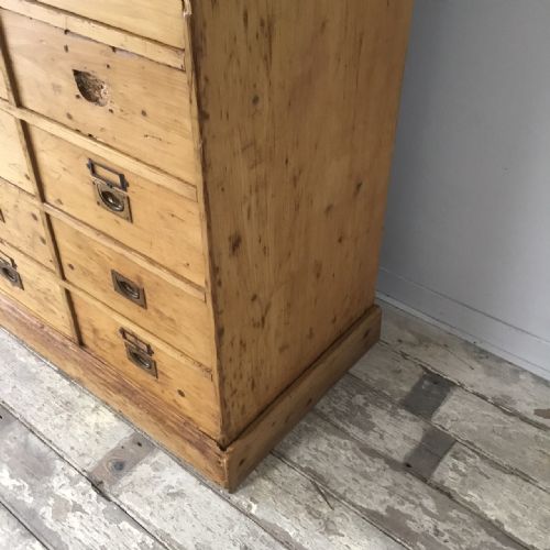 VICTORIAN PINE BANK OF DRAWERS - ADDITIONAL PHOTO 11