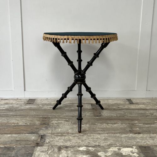 victorian ebonised and gilt bobbin leg table - CATEGORY: ANTIQUE TABLES - DATED VICTORIAN