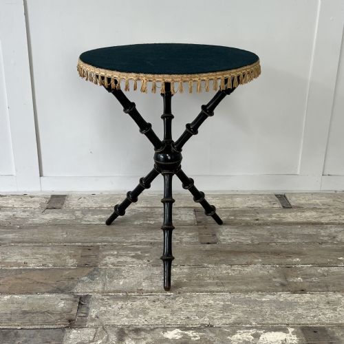 VICTORIAN EBONISED AND GILT BOBBIN LEG TABLE - ADDITIONAL PHOTO 1