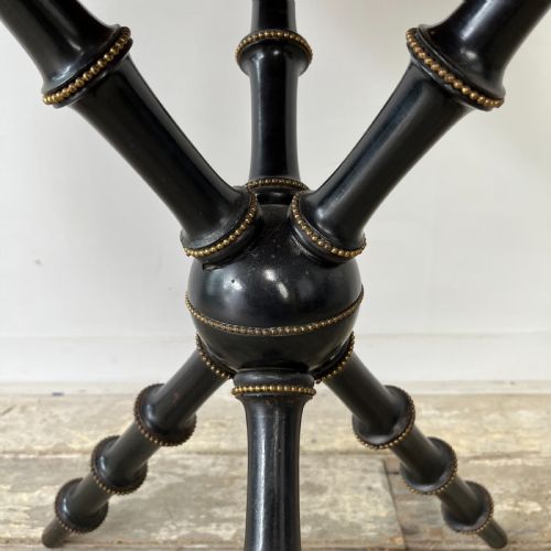 VICTORIAN EBONISED AND GILT BOBBIN LEG TABLE - ADDITIONAL PHOTO 2