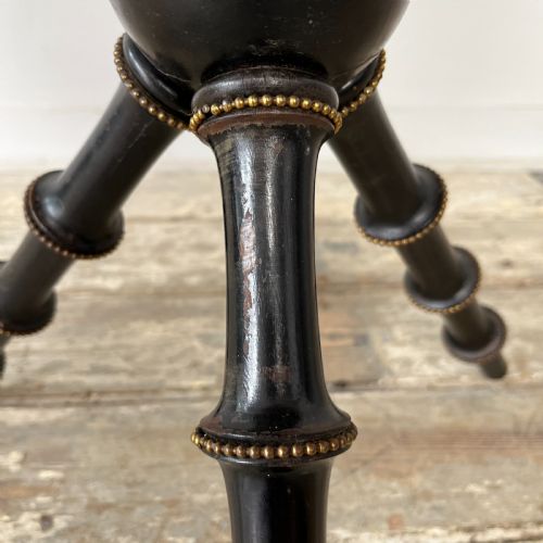 VICTORIAN EBONISED AND GILT BOBBIN LEG TABLE - ADDITIONAL PHOTO 7