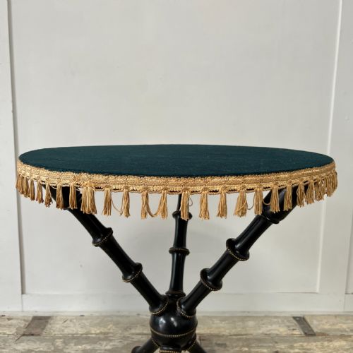 VICTORIAN EBONISED AND GILT BOBBIN LEG TABLE - ADDITIONAL PHOTO 10