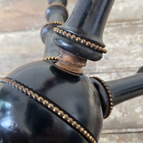 VICTORIAN EBONISED AND GILT BOBBIN LEG TABLE - ADDITIONAL PHOTO 11