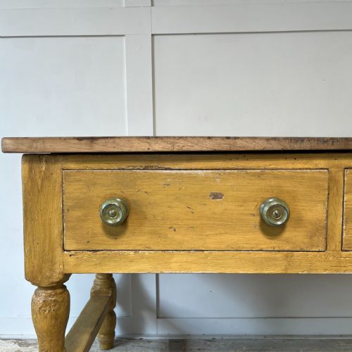 19TH C PAINTED PINE KITCHEN PREP TABLE - ADDITIONAL PHOTO 4