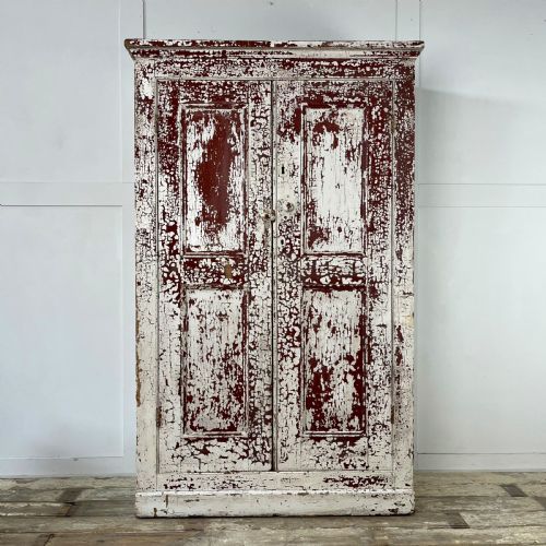 victorian painted pine railway cupboard - CATEGORY: ANTIQUE CUPBOARDS - DATED VICTORIAN