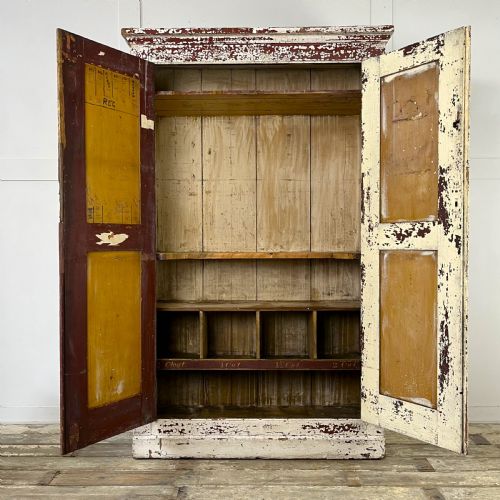VICTORIAN PAINTED PINE RAILWAY CUPBOARD - ADDITIONAL PHOTO 1