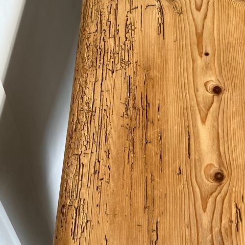 19TH C PITCH PINE KITCHEN TABLE - ADDITIONAL PHOTO 9