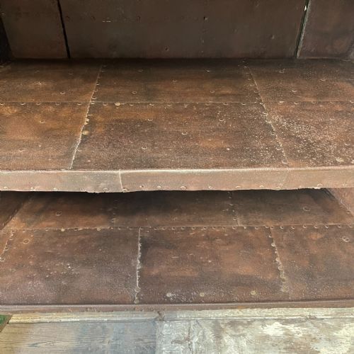 19TH C PAINTED PINE HUFFER CUPBOARD - ADDITIONAL PHOTO 4