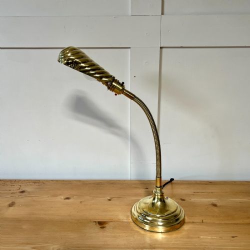 EDWARDIAN BRASS SHELL DESK LAMP - ADDITIONAL PHOTO 1