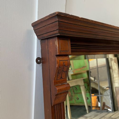 EDWARDIAN MAHOGANY OVERMANTEL MIRROR - ADDITIONAL PHOTO 1