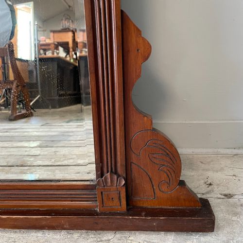 EDWARDIAN MAHOGANY OVERMANTEL MIRROR - ADDITIONAL PHOTO 8