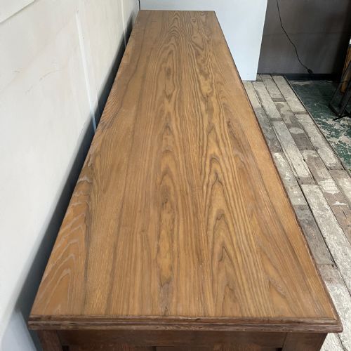 LARGE SOLID OAK BANK OF DRAWERS - ADDITIONAL PHOTO 11