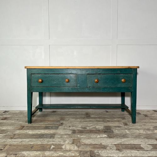 early 19th c painted pine kitchen prep table - CATEGORY: ANTIQUE SIDEBOARDS - DATED 19TH CENTURY