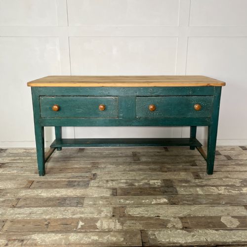 EARLY 19TH C PAINTED PINE KITCHEN PREP TABLE - ADDITIONAL PHOTO 1