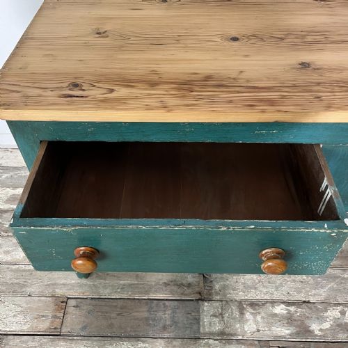 EARLY 19TH C PAINTED PINE KITCHEN PREP TABLE - ADDITIONAL PHOTO 8