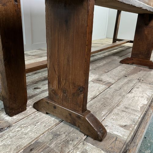 MID 19TH C OAK TAVERN TABLE BENCHES - ADDITIONAL PHOTO 6