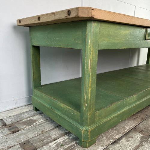 19TH C PAINTED PINE HABERDASHERY SHOP TABLE - ADDITIONAL PHOTO 3