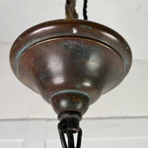 LARGE EDWARDIAN CUT GLASS PENDANT LIGHT - ADDITIONAL PHOTO 4