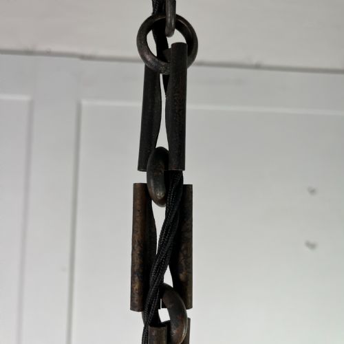 LARGE EDWARDIAN CUT GLASS PENDANT LIGHT - ADDITIONAL PHOTO 5