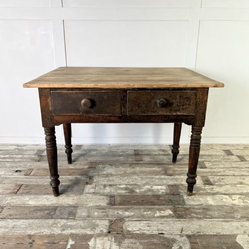 VICTORIAN PINE KITCHEN SCULLERY TABLE - ADDITIONAL PHOTO 1