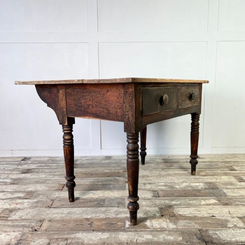 VICTORIAN PINE KITCHEN SCULLERY TABLE - ADDITIONAL PHOTO 14