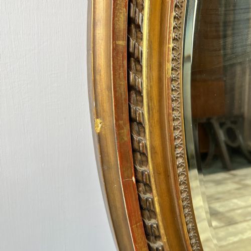 LARGE EDWARDIAN OVAL GILT WALL MIRROR - ADDITIONAL PHOTO 1